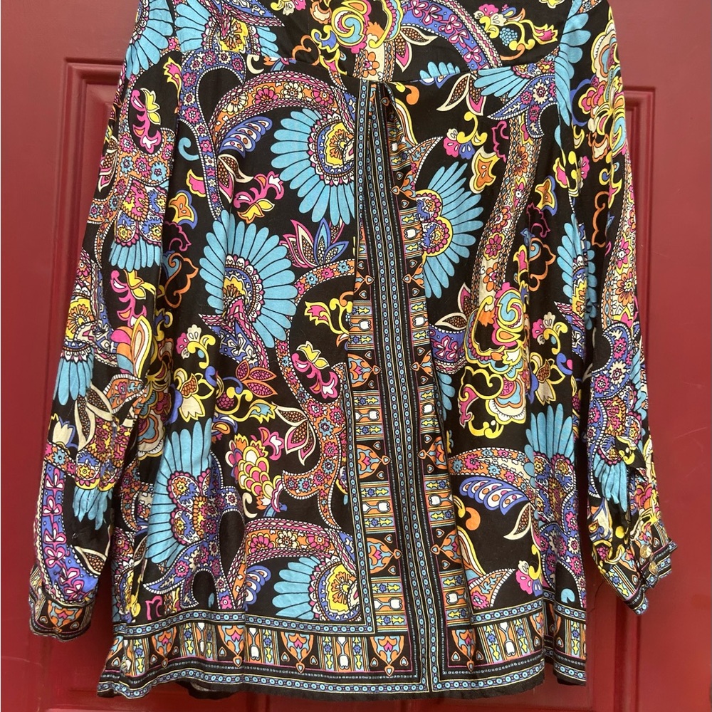 Haute Hippie Multicolor Paisley Blouse size 2X - Picture 8 of 10